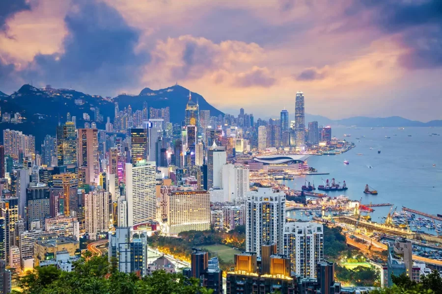 Hong kong island aieral view
